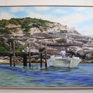 An original oil painting of the jetty at Gnarabup beach in Margaret river, Western Australia
