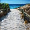 An oil painting of a pathway down to South Beach South Fremantle