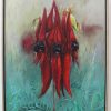 An original painting by Kiya Kalem of a Native Australian Sturts Desert Pea flower