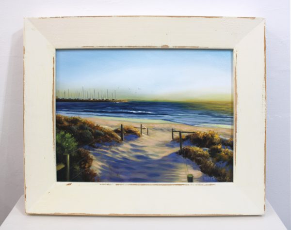 An original oil painting of Bather's Beach in Fremantle by Western Australian Artist Ben Sherar