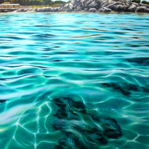 An original oil painting by Western Australian Artist Ben Sherar depicting The Basin on Rottnest island