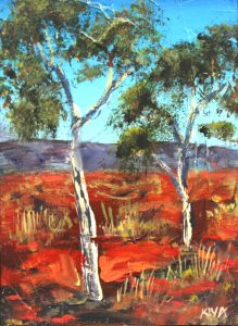 A small Outback Painting by Western Australian Artist Kiya Kalem