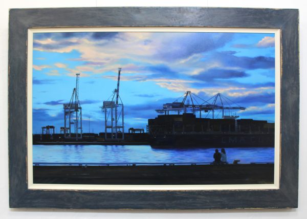 An original artwork by Western Australian Artist Ben Sherar depicting Fremantle Port