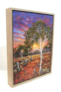An original oil painting of an Australian Outback scene by Artist Kiya Kalem