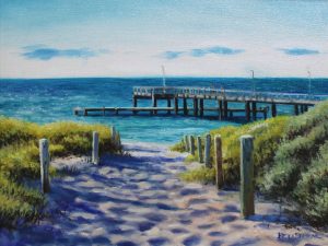 An original oil painting of Coogee Beach by Western Australian Artist Ben Sherar