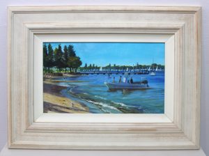 An original artwork by Perth Artist Ben Sherar depicting a typical afternoon at Melville's popular Point Walter