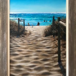 An original painting by Western Australian Artist ben Sherar depicting a beach pathway