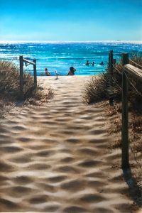 An original painting by Western Australian Artist ben Sherar depicting a beach pathway