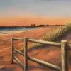 An oil painting of a pastel sunset over the shores of the Indian Ocean in Fremantle